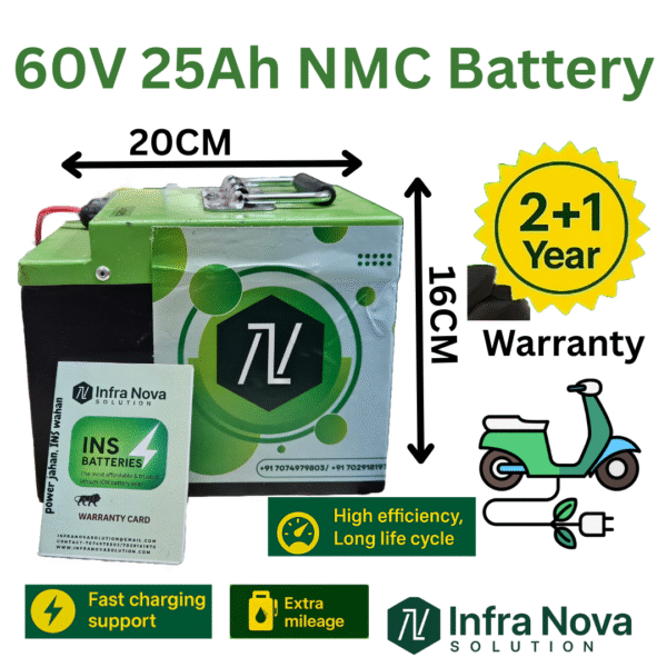 1 INS 60V 25Ah Lithium-Ion Battery  2+1-Year Warranty