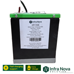 INS 60V33Ah Lithium-Ion Battery Pack with Smart BMS – 2+1-Year Warranty