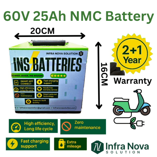 2 INS 60V 25Ah Lithium-Ion Battery  2+1-Year Warranty