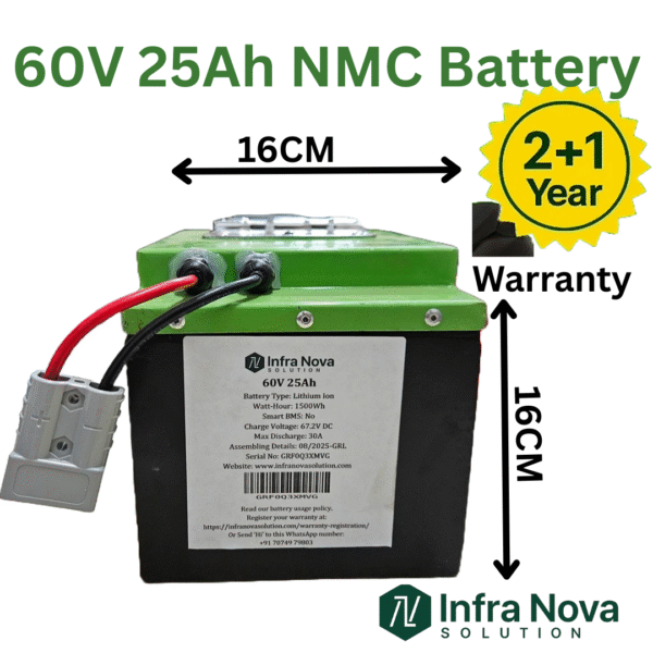 3 INS 60V 25Ah Lithium-Ion Battery  2+1-Year Warranty