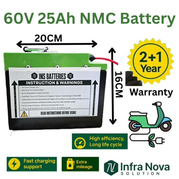 4 INS 60V 25Ah Lithium-Ion Battery  2+1-Year Warranty