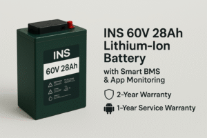 60V28AH INS 60V 28Ah Lithium-Ion Battery with Smart BMS & App Monitoring – 2+1-Year Warranty
