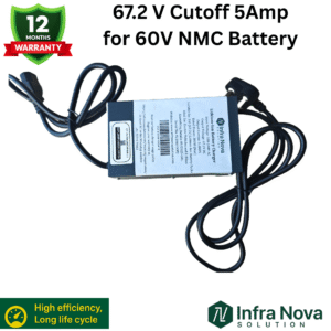 1 Infra Nova 67.2V 5A Lithium-ion Battery Charger for 60V E-Scooter/E-Bike Battery Pack | Fast Charging | Auto Cut-Off | 12 Months Warranty